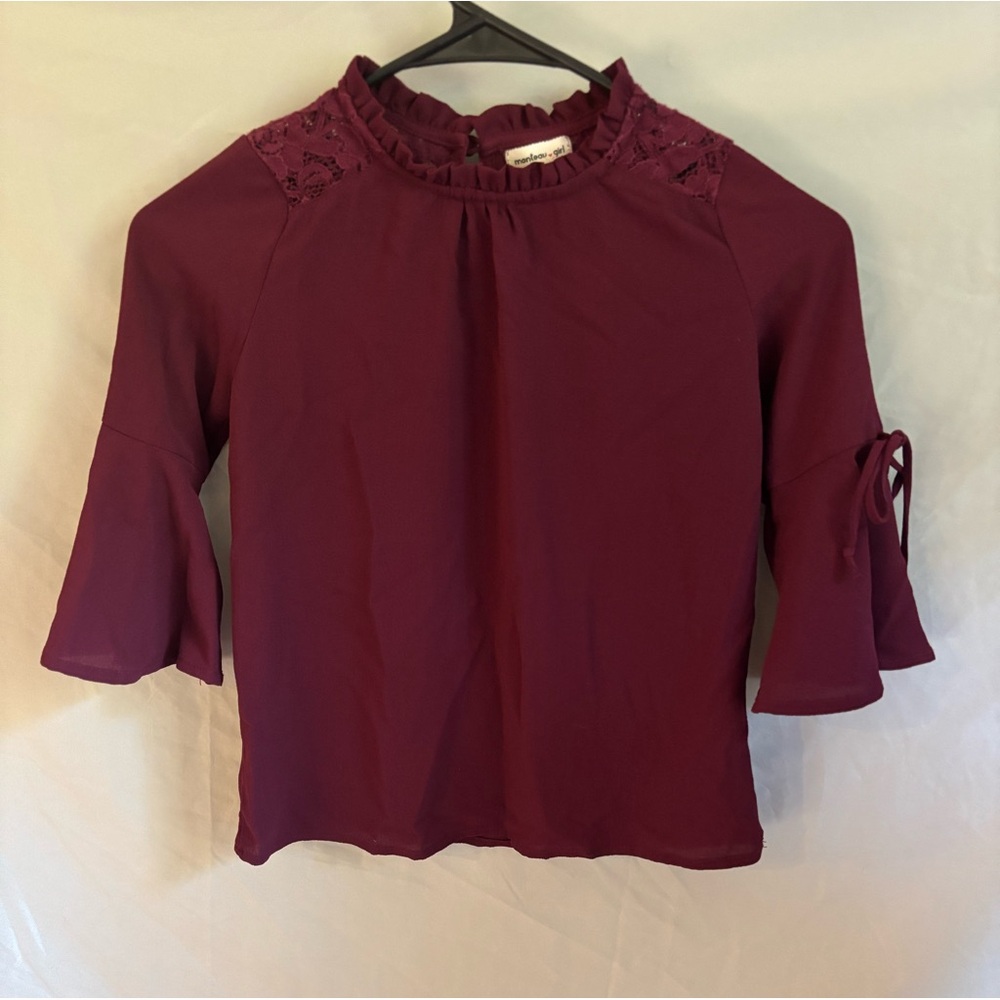 Monteau Burgundy Kids Blouse